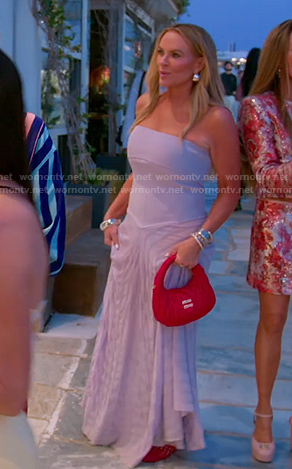 Whitney’s lilac strapless maxi dress on The Real Housewives of Salt Lake City
