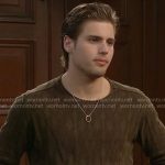 Will’s olive textured sweater on The Bold and the Beautiful