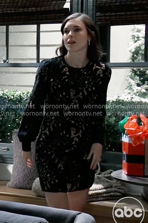 Willow’s black lace dress on General Hospital