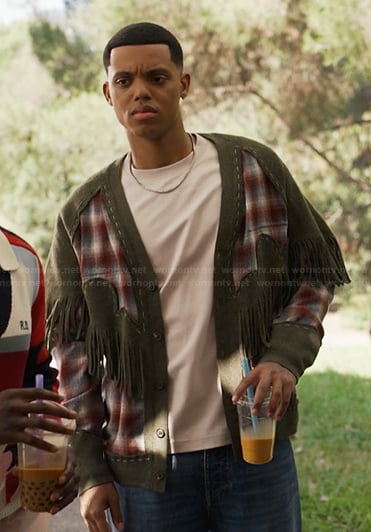 Will’s mixed media cardigan on Bel-Air