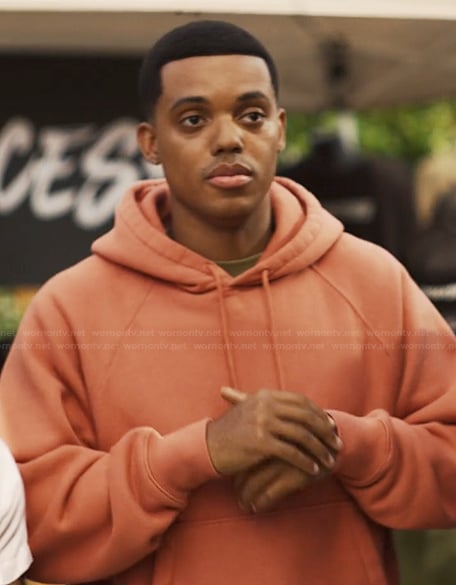 Will’s orange hoodie and printed shorts on Bel-Air