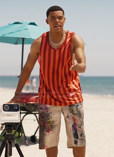Will’s striped tank top and shorts on Bel-Air