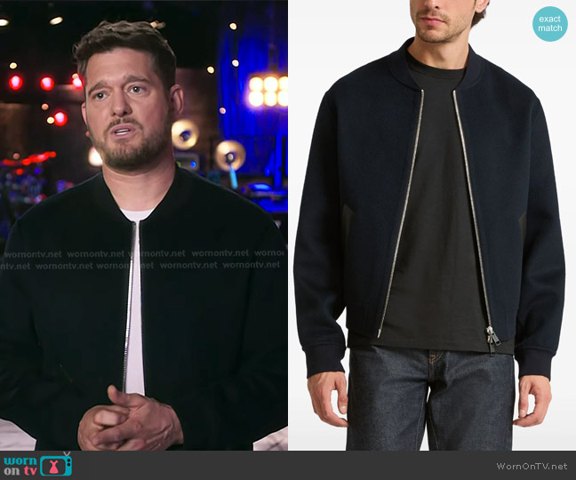 Yves Salomon Wool-cashmere Varsity Jacket worn by Michael Bublé on The Voice