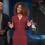 Zuri’s burgundy ribbed dress on Access Hollywood