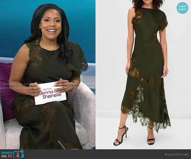 A.L.C. Alessia Dress in Military worn by Sheinelle Jones on Today