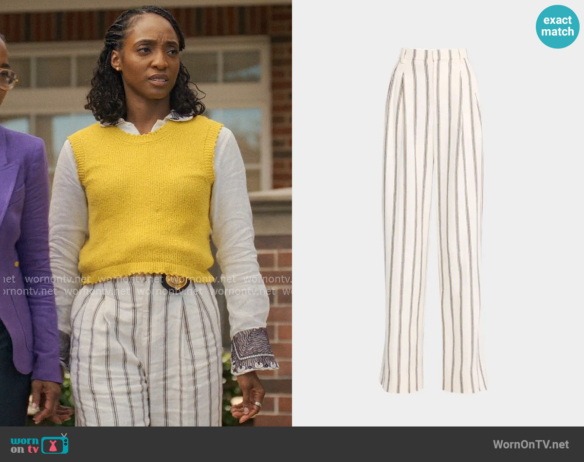 A.L.C. Charles Pants worn by Faith Mitchell (Iantha Richardson) on Will Trent