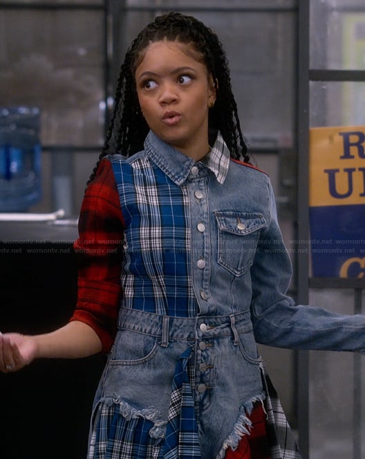 Aaliyah’s mixed media dress on The Upshaws