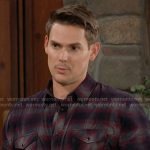 Adam’s plaid button down shirt on The Young and the Restless