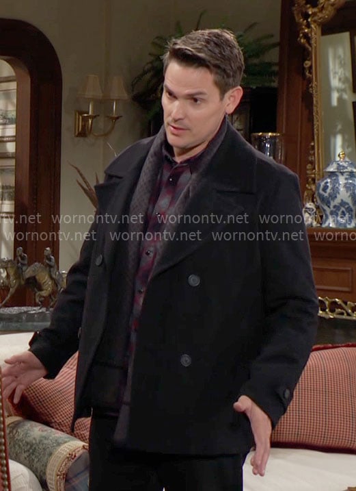 Adam’s short coat on The Young and the Restless