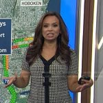 Adelle’s black v-neck tweed mini dress on Today
