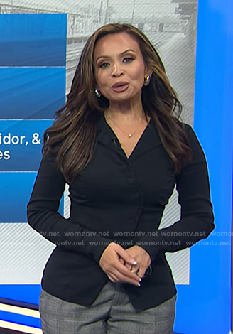 Adelle’s black asymmetric shirt on Today