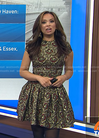 Adelle’s metallic jacquard mini dress on Today