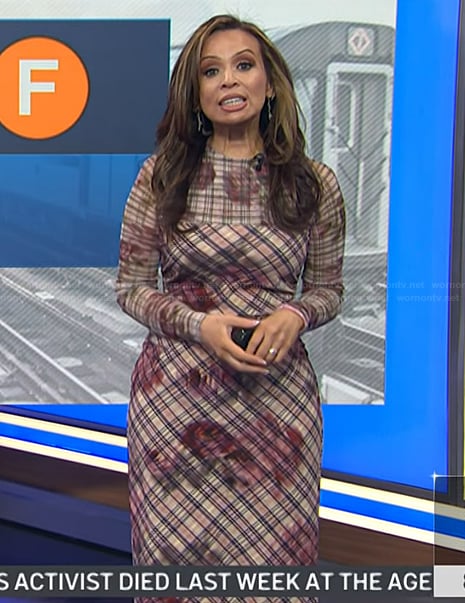 Adelle’s plaid floral mesh dress on Today