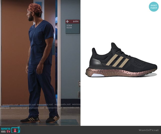 Adidas Ultraboost 1.0 DNA Shoes in Black Magic Beige worn by Winston Ndugu (Anthony Hill) on Greys Anatomy