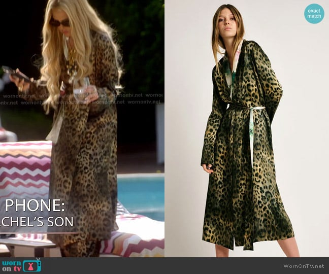 Adriana Iglesias Norma Robe in Leopard Silk Satin Strech worn by Rachel Zoe on The Real Housewives of Beverly Hills