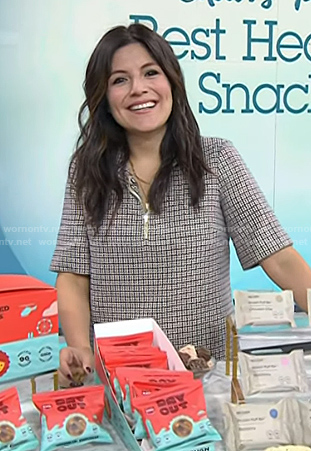 Adrianna’s plaid quarter-zip dress on Today