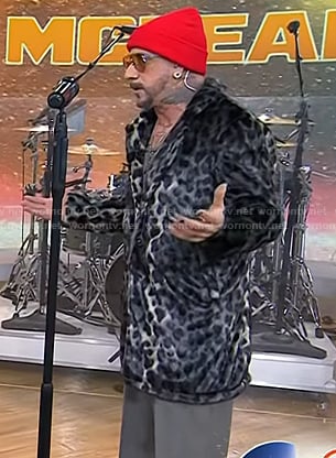 AJ McLean’s grey leopard coat on Today