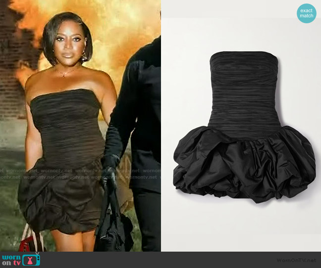 Aje Violette strapless ruched cotton mini dress worn by Sherri Shepherd on Sherri