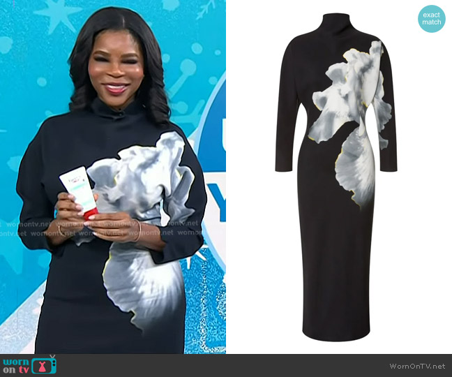 Alberta Ferretti Turtleneck Floral-print Dress worn by Dr. Michelle Henry on Today