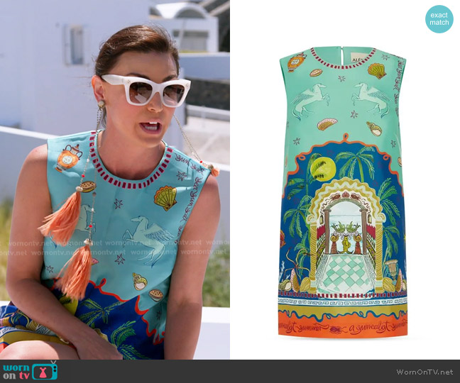 Alémais Surrealist Summer Printed Minidress worn by Bronwyn Newport on The Real Housewives of Salt Lake City