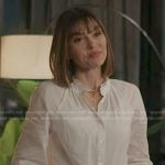 Alex’s white ruffle collar blouse on 9-1-1