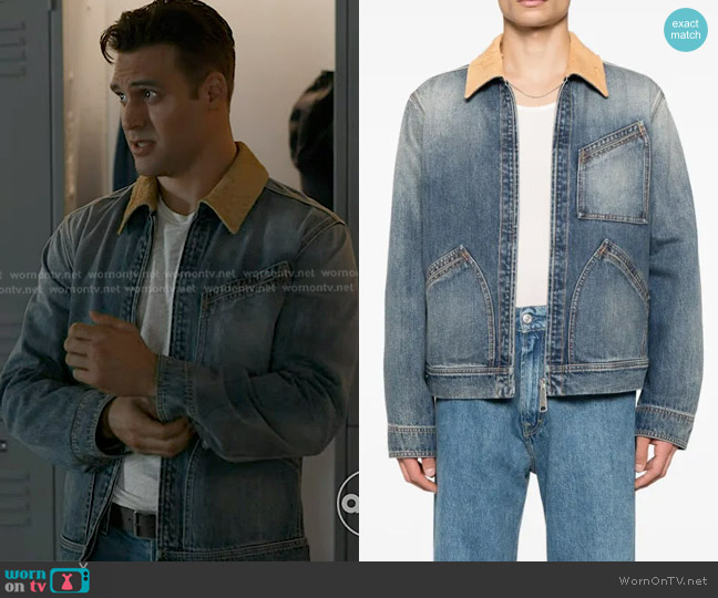 Alexander McQueen Denim Jacket worn by Eddie Diaz (Ryan Guzman) on 9-1-1