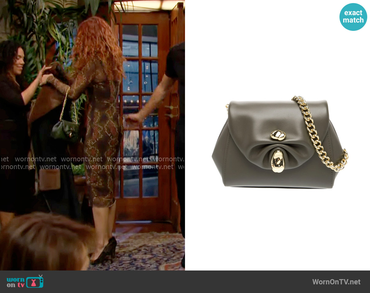 Alexis Bittar Ruched Pillow Leather Shoulder Bag worn by Sally Spectra (Courtney Hope) on The Young and the Restless