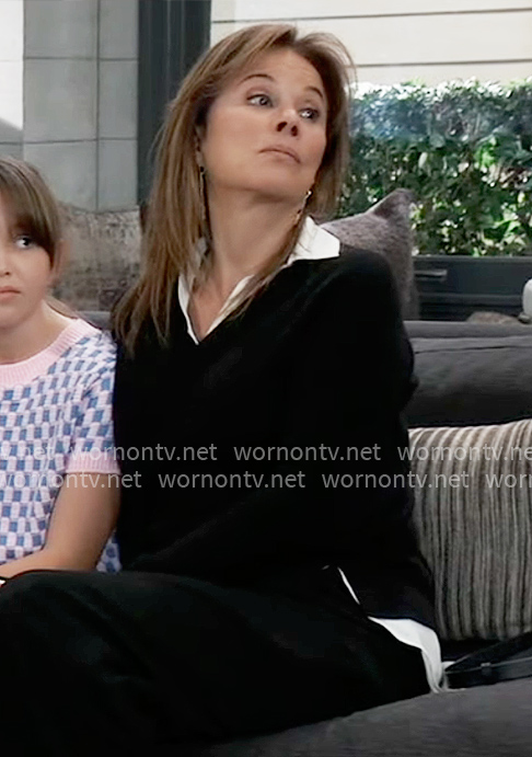 Alexis’s black layered sweater on General Hospital