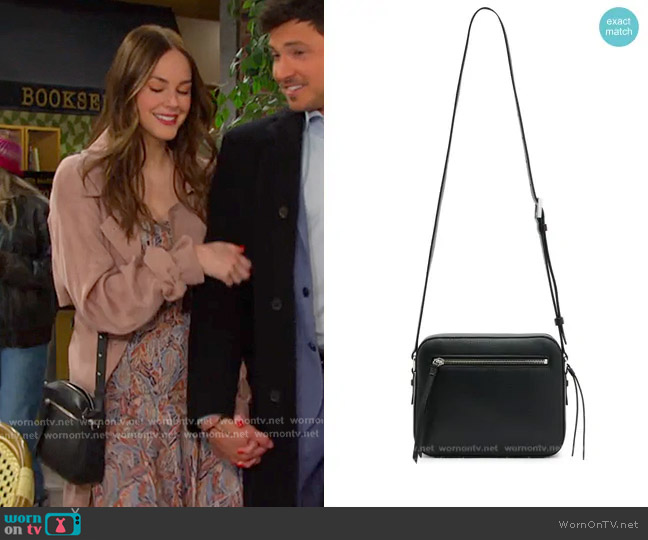 All Saints Captain Square Crossbody Bag worn by Stephanie Johnson (Abigail Klein) on Days of our Lives