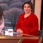 Alyssa’s red knit sweater dress on The View