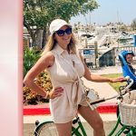 Amanda’s beige tie waist romper on The Real Housewives of Beverly Hills