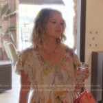 Amanda’s floral ruffle maxi dress on The Real Housewives of Beverly Hills
