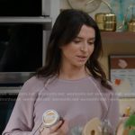 Amelia’s lilac sweatshirt on Greys Anatomy