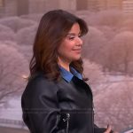 Ana’s black leather peplum jacket on The View
