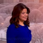 Ana’s blue floral applique sheath dress on The View