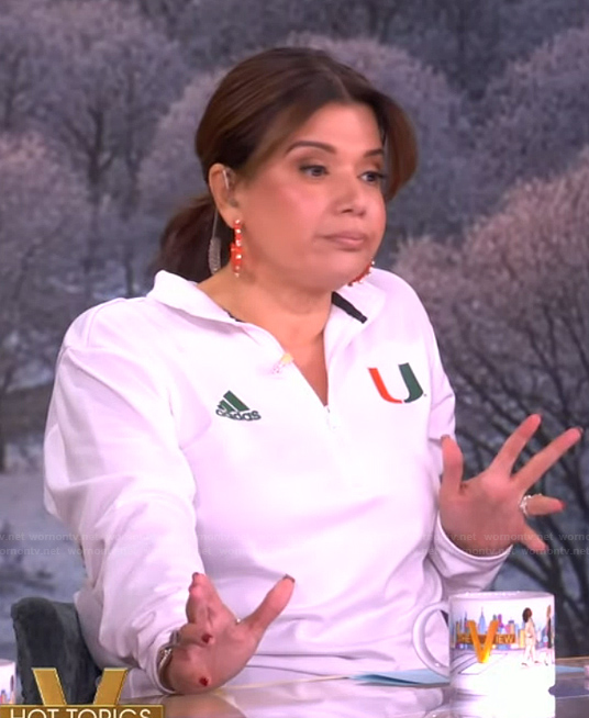 Ana’s white Adidas track jacket on The View