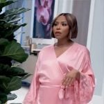 Andi’s pink satin and lace robe on Tyler Perrys Sistas