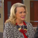 Anna’s black and white print jacket on Days of our Lives