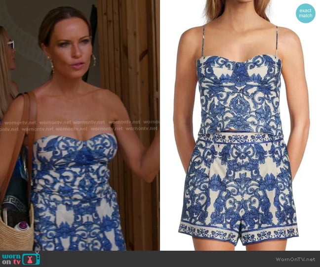 Antonio Melani Corinne Printed Top worn by Britani Bateman on The Real Housewives of Salt Lake City