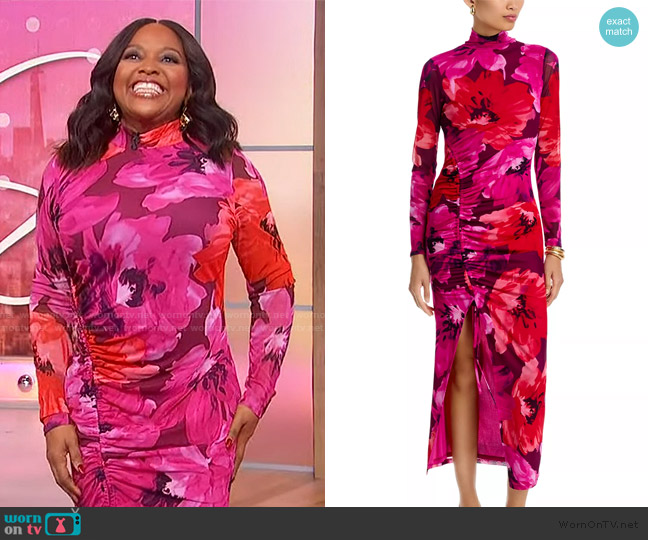 Aqua Long Sleeve Mesh Maxi Dress worn by Sherri Shepherd on Sherri