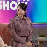 Arden Cho’s gingham check top and skirt on The Kelly Clarkson Show