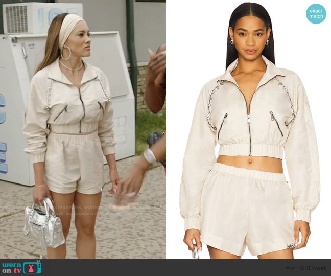Area Crystal Trim Track Jacket worn by Ashley Darby on The Real Housewives of Potomac