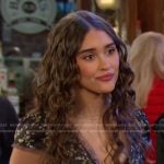 Ari’s black floral lace trim dress on Days of our Lives