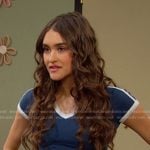 Ari’s blue v-neck tee on Days of our Lives