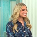 Ashley Bellman’s blue printed shirtdress on CBS Mornings