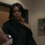 Athena’s black one off-shoulder top on 9-1-1