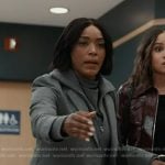 Athena’s grey layered blazer on 9-1-1