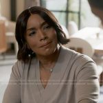 Athena’s grey v-neck sweater on 9-1-1