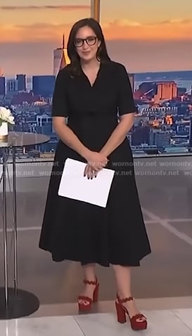 avannah’s red saclloped heel sandals on NBC News Daily
