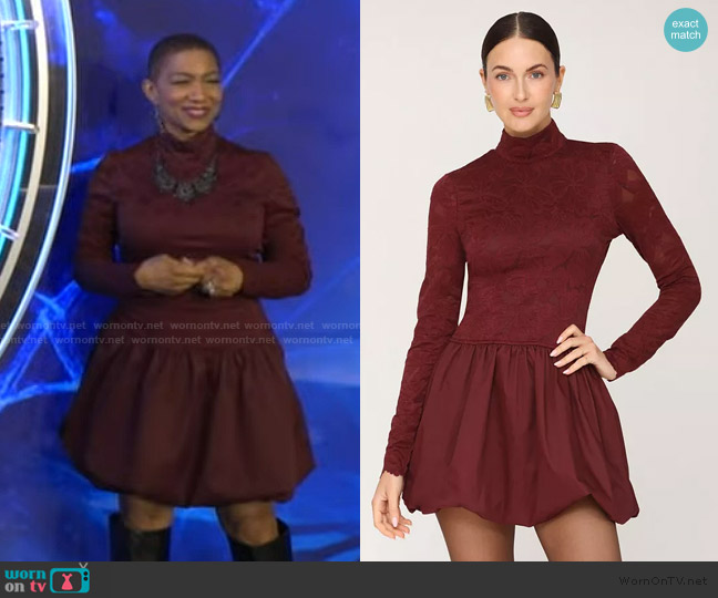 Avec Les Filles Bubble Hem Mini Dress worn by Deja Vu on Live with Kelly and Mark